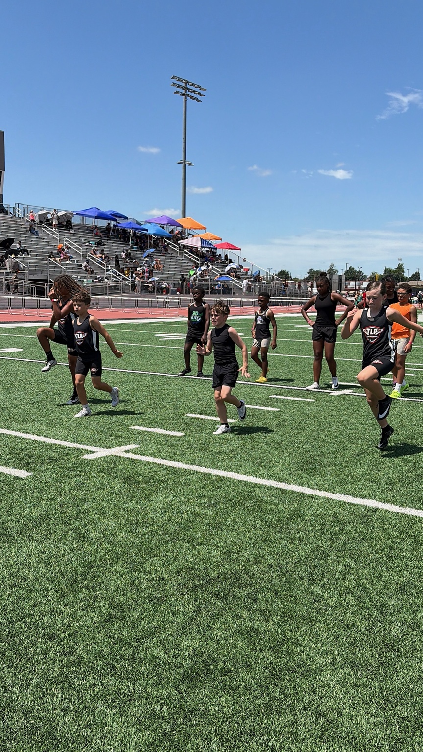 TLR Track athletes practicing sprint mechanics before competition